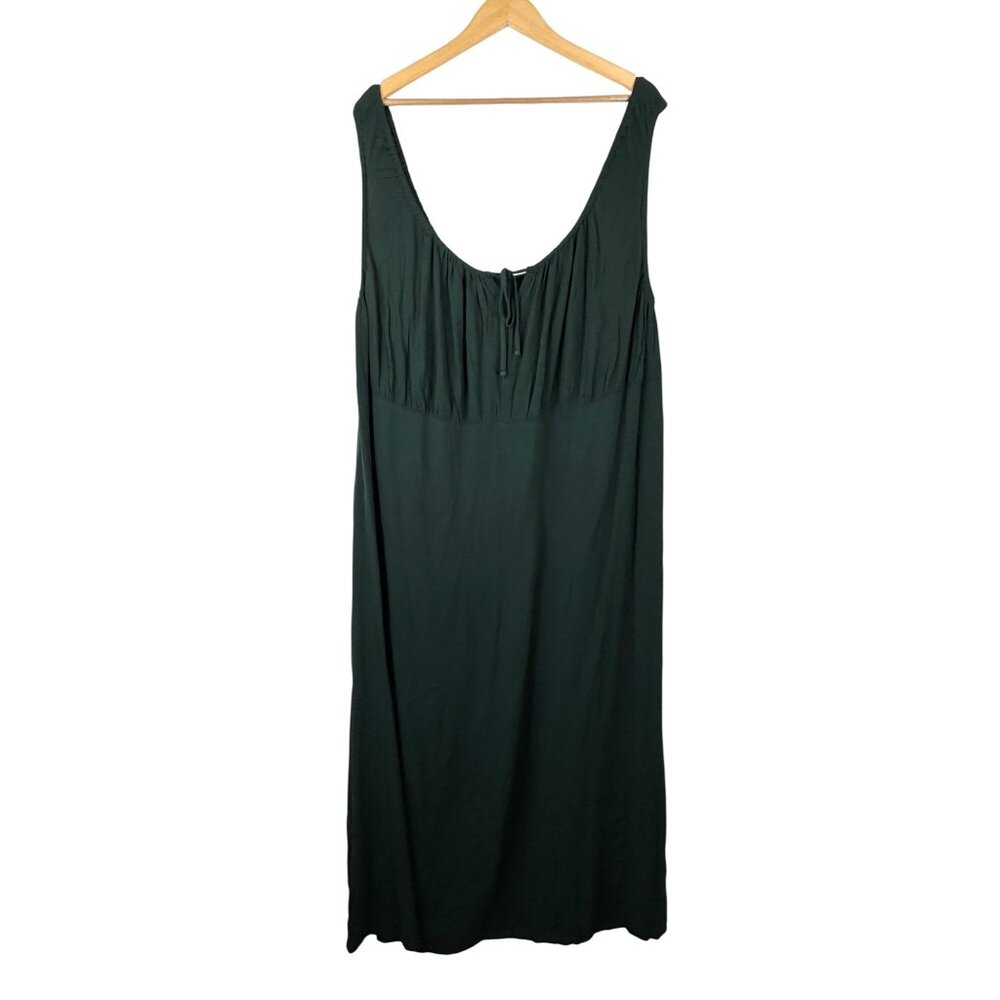 Old Navy waist defined midi dress beach lagen hunter green sz 4X